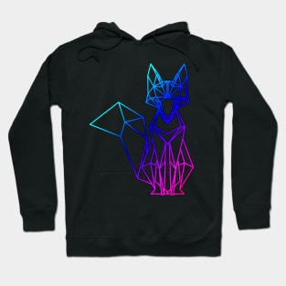 Geometric Rainbow Fox Design Hoodie